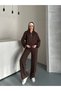 Women's Zippered Jacket Wide Leg Suit