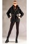 Italian Style Design Quilted Collar Short Jacket Black - 5