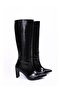 Black leather (sophie) high heeled women's boots - 5