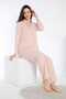 840-639 Corded Fabric Front Buttoned Long Sleeve Pajama Set - 3