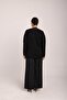 Women's Black Glitter Collar Buttoned Comfortable Cut Pocketed Knitwear Cardigan - 4