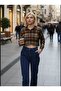 Women's New Season Lumberjack Plaid Pattern Crop Shirt Zaq