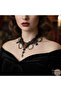 Black Lace Chain Gothic Choker Necklace Gtk413 - 2