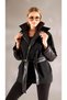 Italian Style Design Quilted Collar Short Jacket Black