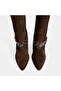 Women's Brown Adjustable Belt Accessory Suede Boots - 8