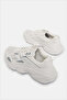 Men White Material Block Chunky Sneakers - 4