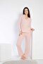 840-639 Corded Fabric Front Buttoned Long Sleeve Pajama Set - 2