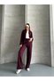 Women's Zippered Jacket Wide Leg Suit - 2