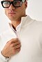 Zippered Stand Collar Sweater - 3