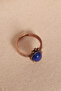 Adjustable Authentic Copper Ring with Lapis Stone - 2