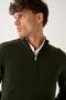 Zippered Stand Collar Sweater - 3