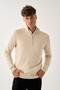 Zippered Stand Collar Sweater