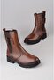Seç 24123-1 Genuine Leather Women's Long Boots Tan - 7