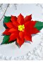 4-Piece Cardboard Christmas Poinsettia Tableware - Wall Decoration, Gift Wrapping Decoration (13cm) - 2