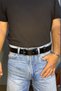 2-Piece Black Genuine Leather Men's Belt – 3.5 cm Width, Buffalo Leather, Compatible with Jeans and Fabric Pants - 6