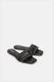 Women Black Textured Mule - 2
