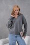 Basic Soft Textured Oversized Polo Neck Knitwear Sweater Aw25Kz0074 - 2