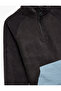 Mock Neck Half Zippered Kangaroo Pocket Fleece Sweatshirt - 3