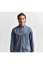 Men's Navy Blue Regular Fit Button down Collar Oxford Shirt - 3