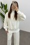 Women's Ecru Turtleneck Side Zipper Detailed Modal Suit - 3