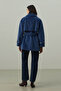 Windbreaker Detailed Jacket Coat Blue - 8