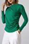 Sandy Turtleneck Ruched Detail Blouse – Comfortable & Elegant - 2