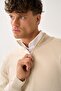 Zippered Stand Collar Sweater - 3