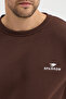 Men's Oversized Cotton Pack Crew Neck Embroidered Three Yarns Sh Brushed Inside Sweatshirt - 3