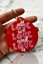 Love Written Glitter Keychain – Shiny Surface Coated, Special Design - 4
