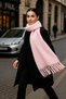 Women's Tassel Detail Scarf Shoulder Shawl 40X200 cm 1295 Powder - 3
