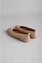 Select B103 Genuine Leather Women's Flat Shoes Beige - 5