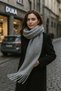 Women's Tassel Detail Scarf Shoulder Shawl 40X200 cm 1295 Anthracite - 3