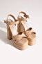 7-9900 Double Layer Platform High Thick Heeled Bridal / Evening Dress Shoes - Skin Leather - 3