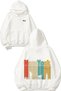 New York Colorful Design Backpack Printed White Hooded Sweatshirt
