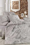 Double Duvet Cover Set Cotton Silver Flower