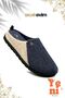 Women's House Slippers – Poly Sole Lightweight Sole Warm House Slippers Navy Blue Beige