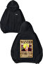One Piece Sanj Wanted Design Backpack Printed Black Hooded Sweatshirt