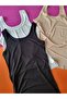 Thick Strap Bamboo Fabric 3-Piece Black, Tan, and White Women's Tank Top - 2