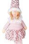 Christmas Ornament, Sitting Winged Fairy Figure, Ribbon Sweater-Pink Skirt - 17X53 cm - 2