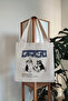 Japanese Cat Printed Canvas Tote Bag with Velcro and Inner Pocket - 2