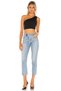 Women's Black One Shoulder Zero Sleeve Bodycon Ribbed Camisole Basic Crop Top - 4