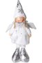 Christmas Ornament, Standing Winged Fairy Figure, White - Silver Shoes, 17X44 cm