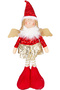 Christmas Ornament, Standing Winged Fairy Figure, Red - Gold Skirt, 17X44 cm