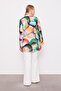 Emerald Green Double-Breasted Patterned Jacket - 6