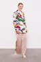 Beige Double-Breasted Patterned Jacket - 2