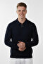 Men's Navy Blue Slim Fit Polo Neck Knitwear Sweater - Soft Texture, Flexible and Stylish Look 2605305