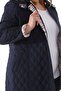 Plaid Quilted, Large Size Quilted, Waterproof Jacket, Seasonal Jacket, Navy Blue - 4