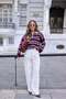 Polo Neck Striped Oversize Knitwear Sweater - 2