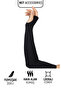 Black Finger-Looped Women's Oversleeves Stretch Fabric Combed Cotton Hijab Prayer Dress - 3