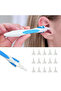 Ear Wax Remover with 16 Soft Silicone Washable Tips, Spiral Ear Cleaner Kit for Adults & Kids